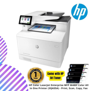 HP Color LaserJet Enterprise MFP M480f Color All in One Printer (3QA55A) - Print, Scan, Copy, Fax