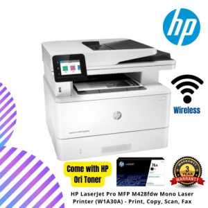 HP LaserJet Pro MFP M428fdw Mono Laser Printer (W1A30A) - Print, Copy, Scan, Fax, Email