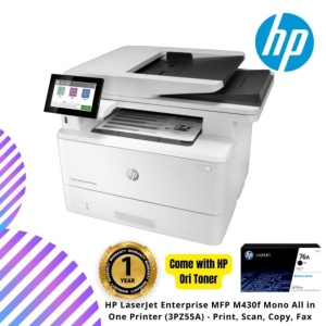 HP LaserJet Enterprise MFP M430f Mono All in One Printer (3PZ55A) - Print, Scan, Copy, Fax