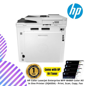 HP Color LaserJet Enterprise MFP M480f Color All in One Printer (3QA55A) - Print, Scan, Copy, Fax