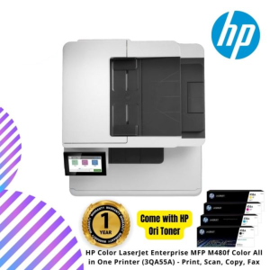 HP Color LaserJet Enterprise MFP M480f Color All in One Printer (3QA55A) - Print, Scan, Copy, Fax