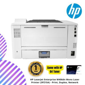 HP LaserJet Enterprise M406dn Mono Laser Printer (3PZ15A) - Print, Duplex, Network
