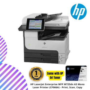 HP LaserJet Enterprise MFP M725dn A3 Mono Laser Printer (CF066A) - Print, Scan, Copy