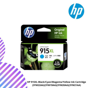 HP 915XL Black/Cyan/Magenta/Yellow Ink Cartridge (3YM22AA)(3YM19AA)(3YM20AA)(3YM21AA)