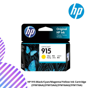 HP 915 Black/Cyan/Magenta/Yellow Ink Cartridge (3YM18AA)(3YM15AA)(3YM16AA)(3YM17AA)