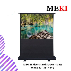 MEKI EZ Floor Stand Screen – Matt White 80” (48” x 64”)