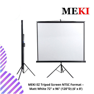 MEKI EZ Tripod Screen NTSC Format – Matt White 72" x 96" (120”D) (6’ x 8’)