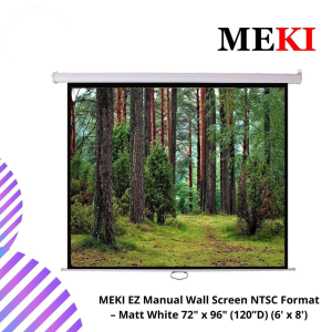 MEKI EZ Manual Wall Screen NTSC Format – Matt White 72" x 96" (120”D) (6' x 8')