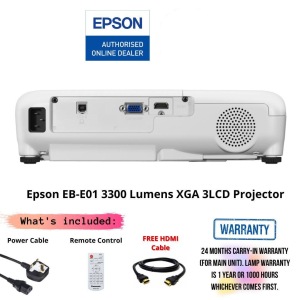 Epson EB-E01 3300 Lumens XGA 3LCD Projector