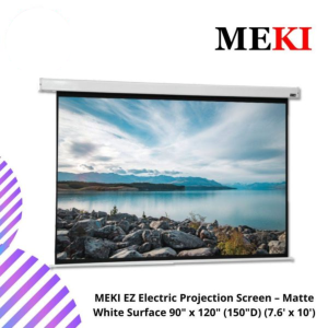 MEKI EZ Electric Projection Screen – Matte White Surface 90" x 120" (150"D) (7.6' x 10')