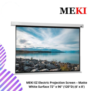 MEKI EZ Electric Projection Screen – Matte White Surface 72" x 96" (120"D) (6' x 8')