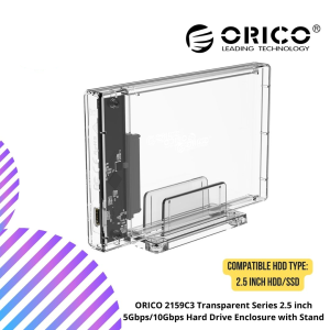 ORICO 2159C3 Transparent Series 2.5 inch 5Gbps/10Gbps Hard Drive Enclosure with Stand
