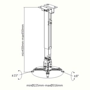 Brateck PRB-2G Universal Projector Bracket Mount ( PRB-2G )