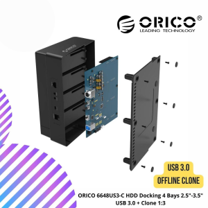 ORICO 6648US3-C HDD Docking 4 Bays 2.5"-3.5" USB 3.0 + Clone 1:3