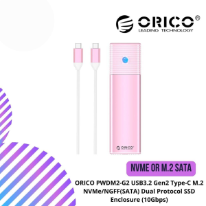3 ORICO PWDM2-G2 USB3.2 Gen2 Type-C M.2 NVMe/NGFF(SATA) Dual Protocol SSD Enclosure (10Gbps)