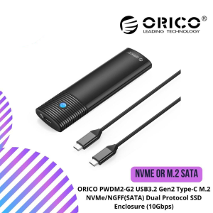 4 ORICO PWDM2-G2 USB3.2 Gen2 Type-C M.2 NVMe/NGFF(SATA) Dual Protocol SSD Enclosure (10Gbps)