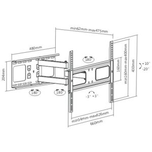 Brateck LPA36-463A 37-70 inch Full-motion TV Wall (LPA36-463A)