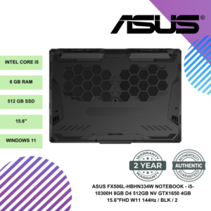 ASUS FX506L-HBHN334W NOTEBOOK - i5-10300H 8GB D4 512GB NV GTX1650 4GB 15.6"FHD W11 144Hz / BLK / 2