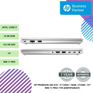 HP PROBOOK 440 G10 - I7-1355U / 16GB / 512GB / 14"/ WIN 11 PRO/ 1YR (840F5PA#UUF)