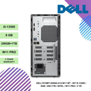 DELL 7010MT-i5508G-512-W11 MT - INT I5-13500 / 8GB / 256+1TB / INTEL / W11 PRO / 3 YR