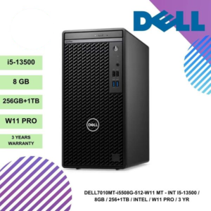 DELL 7010MT-i5508G-512-W11 MT - INT I5-13500 / 8GB / 256+1TB / INTEL / W11 PRO / 3 YR