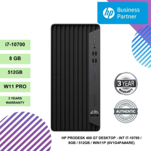 HP PRODESK 400 G7 DESKTOP - INT I7-10700 / 8GB / 512GB / WIN11P (6V1G4PA#ARE)