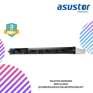 ASUSTOR AS6504RD 4BAY/2.1GHZ QC/8GB/2GLAN/2x2.5GLAN/2PSU/RAILKIT