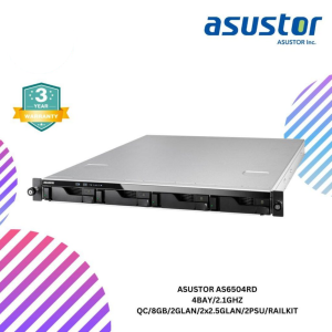 ASUSTOR AS6504RD 4BAY/2.1GHZ QC/8GB/2GLAN/2x2.5GLAN/2PSU/RAILKIT