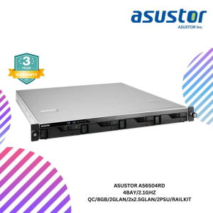 ASUSTOR AS6504RD 4BAY/2.1GHZ QC/8GB/2GLAN/2x2.5GLAN/2PSU/RAILKIT