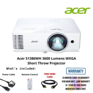 Acer S1386WH 3600 Lumens WXGA Short Throw Projector