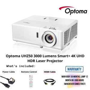 Optoma UHZ50 3000 Lumens Smart+ 4K UHD HDR Laser Projector