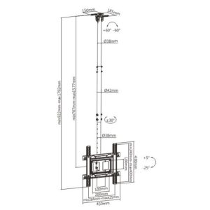 Brateck PLB-CE-1044-01 32-65 inch LCD/LED TV Ceiling Mount (PLB-CE1044-01)
