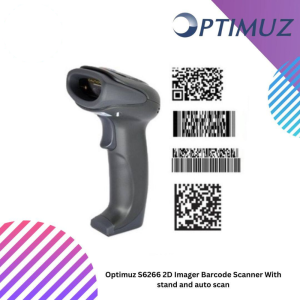 Optimuz S6266 2D Imager Barcode Scanner With stand and auto scan
