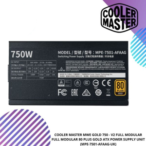 COOLER MASTER MWE Gold 750 - V2 Full Modular 80 PLUS GOLD ATX PSU (MPE-7501-AFAAG-UK)