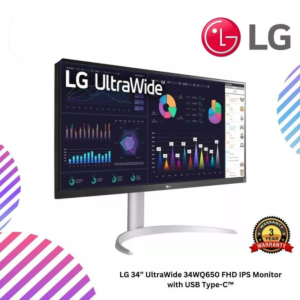 LG 34” UltraWide 34WQ650 FHD IPS Monitor with USB Type-C™