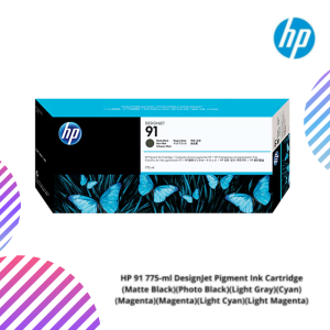 HP 91 775-ml DesignJet Pigment Ink Cartridge (Matte Black)(Photo Black)(Light Gray)(Cyan)(Magenta)(Yellow)(Light Cyan)(Light Magenta)