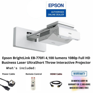 Epson BrightLink EB-770Fi 4,100 lumens 1080p Full HD Business Laser UltraShort Throw Interactive Projector