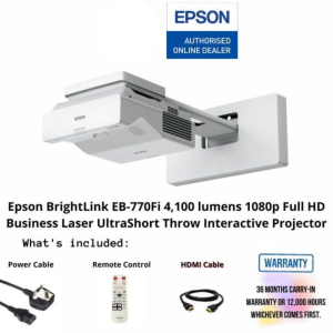 Epson BrightLink EB-770Fi 4,100 lumens 1080p Full HD Business Laser UltraShort Throw Interactive Projector