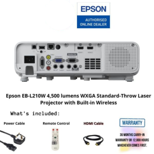 Epson EB-L210W 4,500 lumens WXGA Standard-Throw Laser Projector with Built-in Wireless