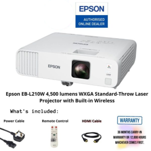 Epson EB-L210W 4,500 lumens WXGA Standard-Throw Laser Projector with Built-in Wireless