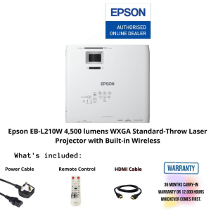 Epson EB-L210W 4,500 lumens WXGA Standard-Throw Laser Projector with Built-in Wireless