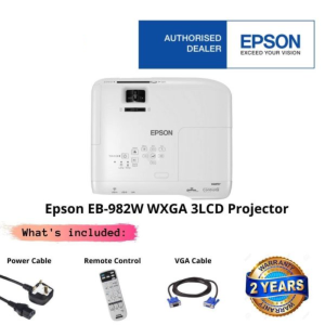 Epson EB-982W WXGA 3LCD Projector - 4,200 lumens