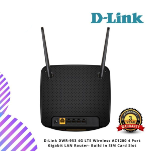 D-Link DWR-953 4G LTE Wireless AC1200 4 Port Gigabit LAN Router- Build In SIM Card Slot