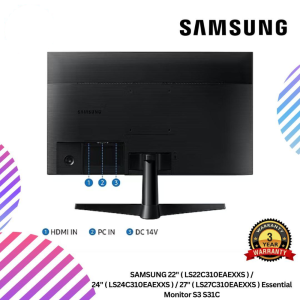 SAMSUNG 22" ( LS22C310EAEXXS ) / 24" ( LS24C310EAEXXS ) / 27" ( LS27C310EAEXXS ) Essential Monitor S3 S31C