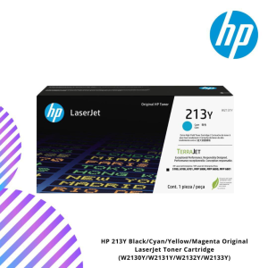 HP 213Y Black/Cyan/Yellow/Magenta Original LaserJet Toner Cartridge (W2130Y/W2131Y/W2132Y/W2133Y)