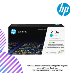 HP 213A Black/Cyan/Yellow/Magenta Original LaserJet Toner Cartridge (W2130A/W2131A/W2132A/W2133A)