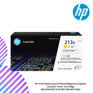 HP 213A Black/Cyan/Yellow/Magenta Original LaserJet Toner Cartridge (W2130A/W2131A/W2132A/W2133A)