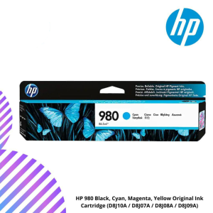 HP 980 Black, Cyan, Magenta, Yellow Original Ink Cartridge (D8J10A / D8J07A / D8J08A / D8J09A)