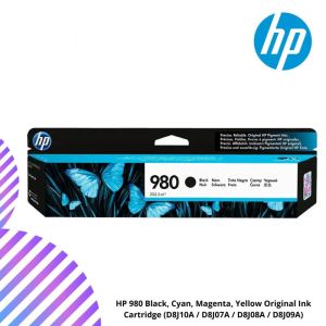 HP 980 Black, Cyan, Magenta, Yellow Original Ink Cartridge (D8J10A / D8J07A / D8J08A / D8J09A)