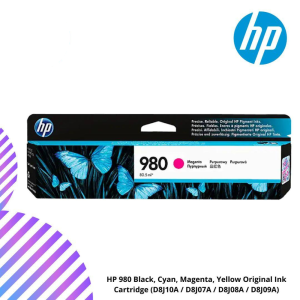 HP 980 Black, Cyan, Magenta, Yellow Original Ink Cartridge (D8J10A / D8J07A / D8J08A / D8J09A)